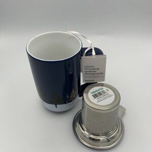 Davids Tea Color Changing Nordic Mug Sleigh Ride Navy W/Infuser
